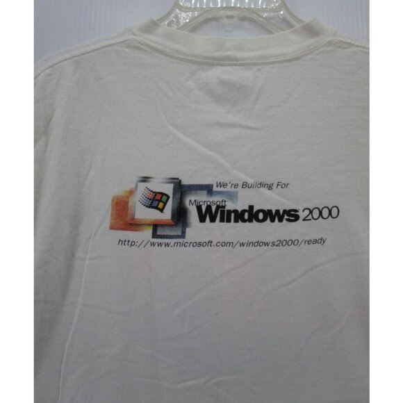 VINTAGE Microsoft Shirt XL Windows 2000 PC Expo New York NYC Y2K * - Picture 9 of 11